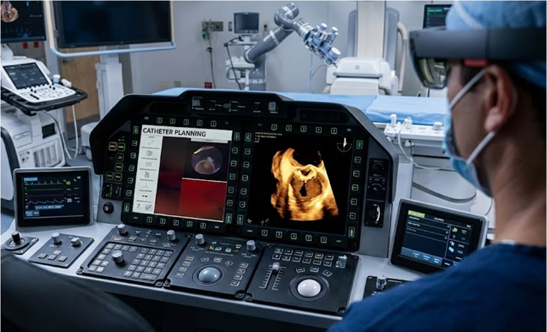 Surgeon console with AR guidance